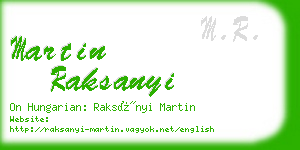 martin raksanyi business card